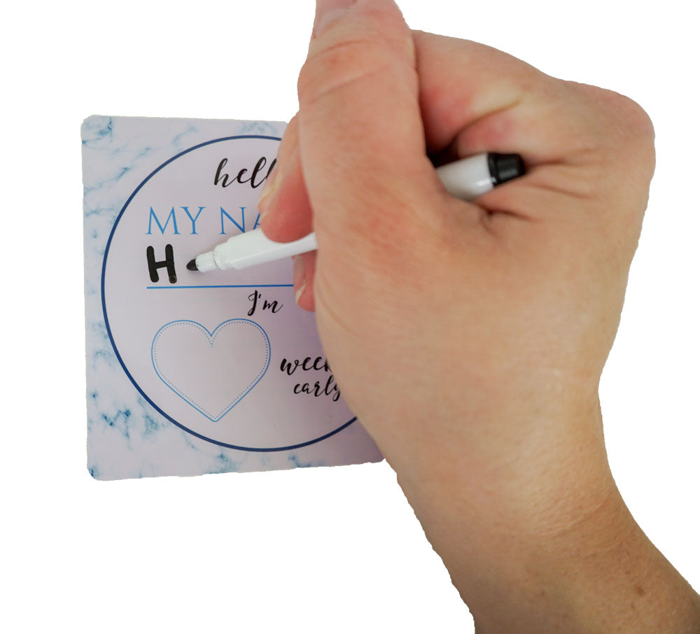 Boy Preemie Three Little Tots NICU Milestone Cards in Plastic