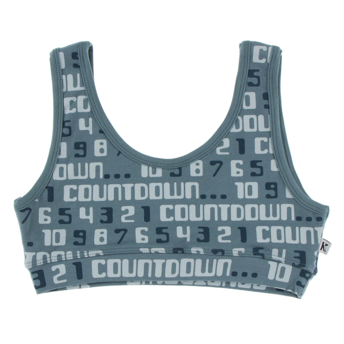 Print Luxe Sports Bra in Dusty Sky Countdown