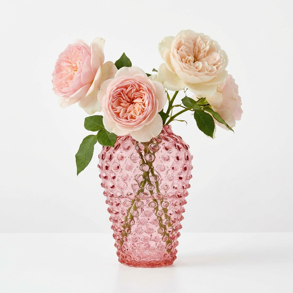 Hobnail Vase - Barrel - Rose Bronze