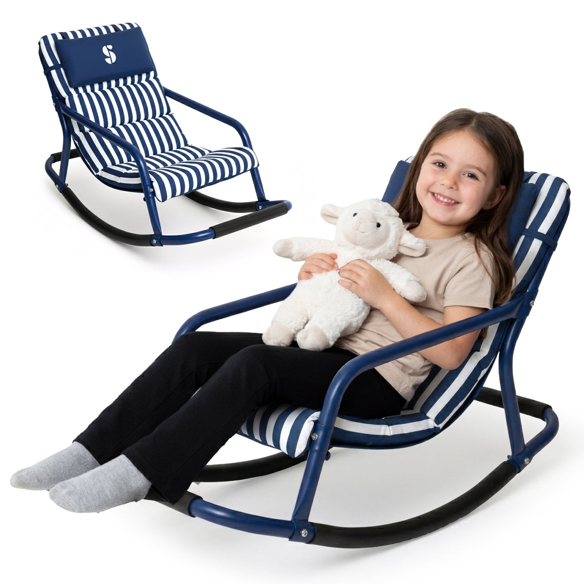 Special Supplies Sensory Rocking Chair for Kids - Comfortable Kids Rocker- Versatile Floor Chair with Soft Fabric and Stability for Playroom, Bedroom, or Nursery (Ages 3+)