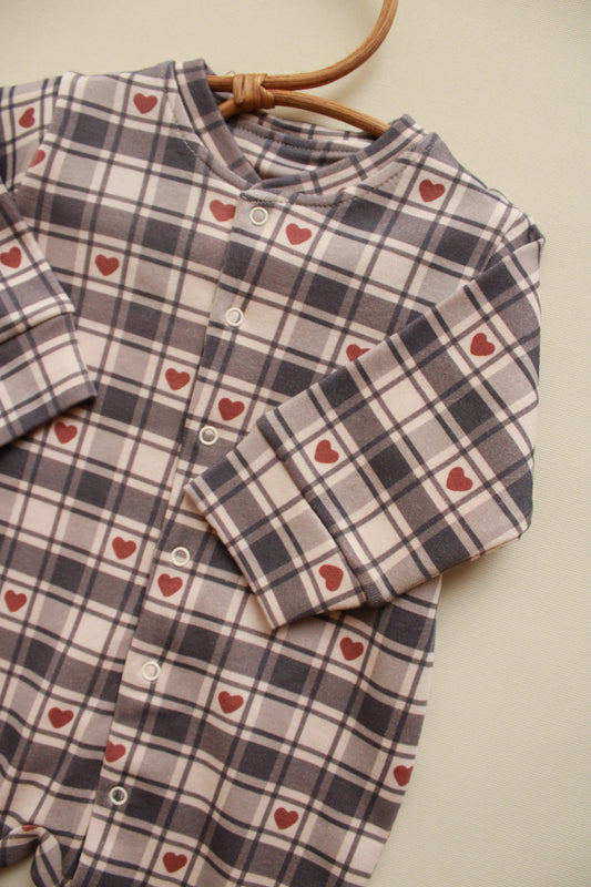 Heart Plaid Onesie