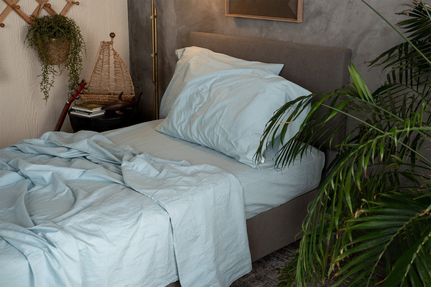 Kids Crinkle Percale Organic Cotton Sheet Set + Pillowcases
