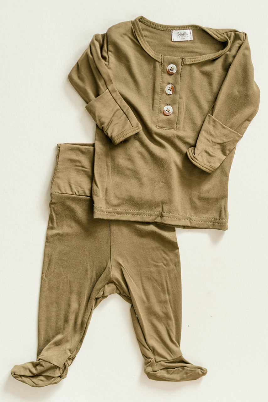 Top and Bottom Outfit, Baby Boy Outfits, Army Green