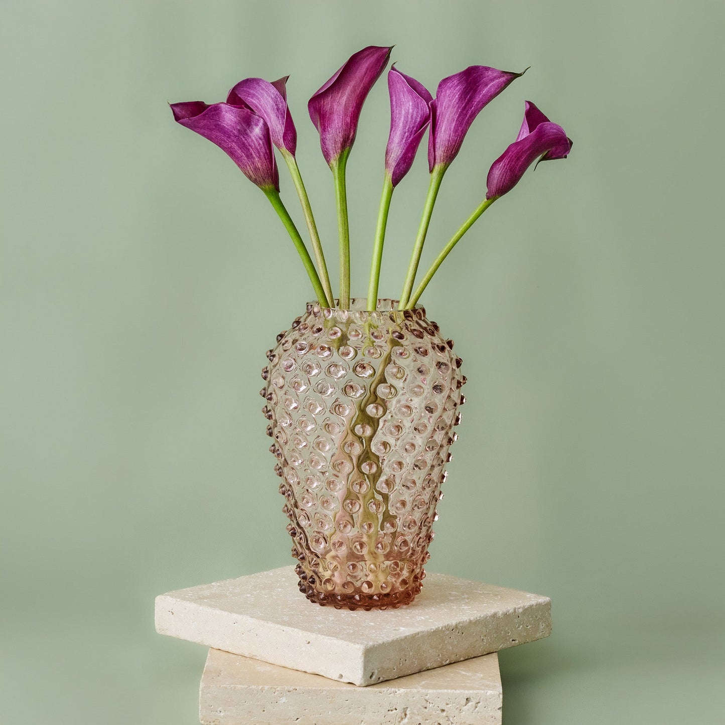 Hobnail Vase - Barrel - Night Iris