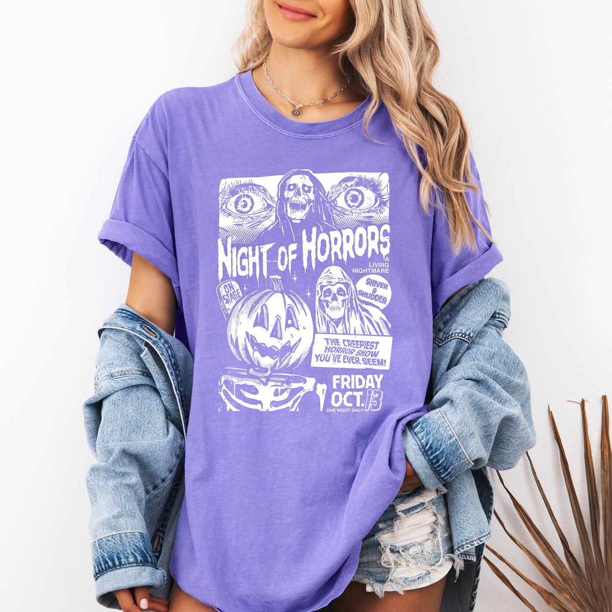 Night of Horrors, Halloween, Spooky, Scary, Witch, Comfort Colors T-Shirt