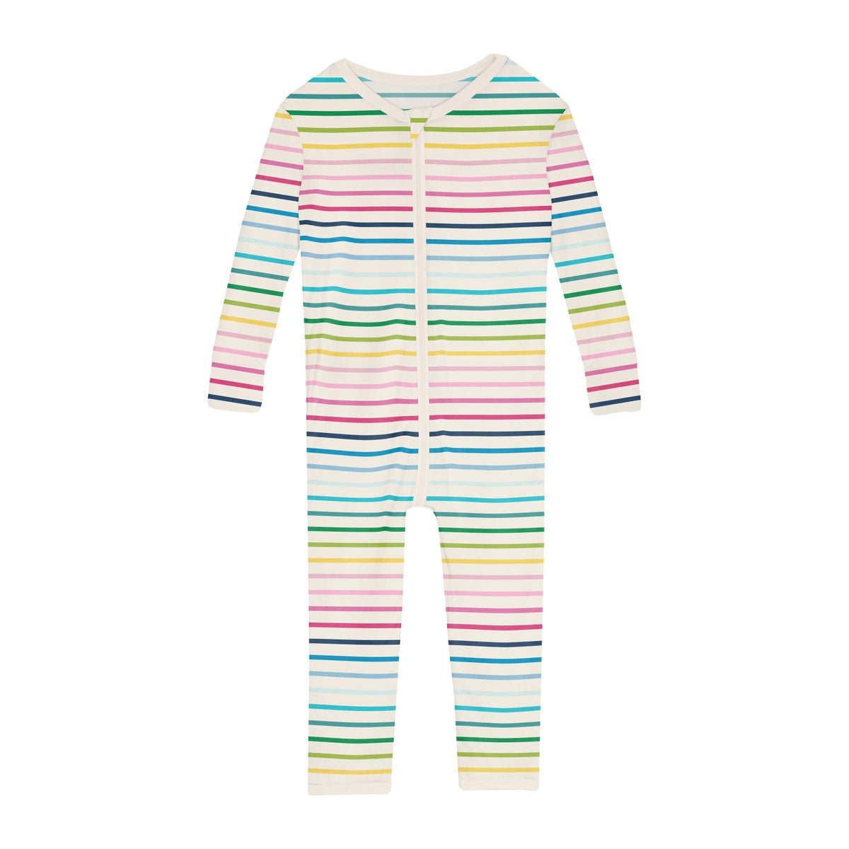 Print Convertible Sleeper with Zipper in Happy Stripe