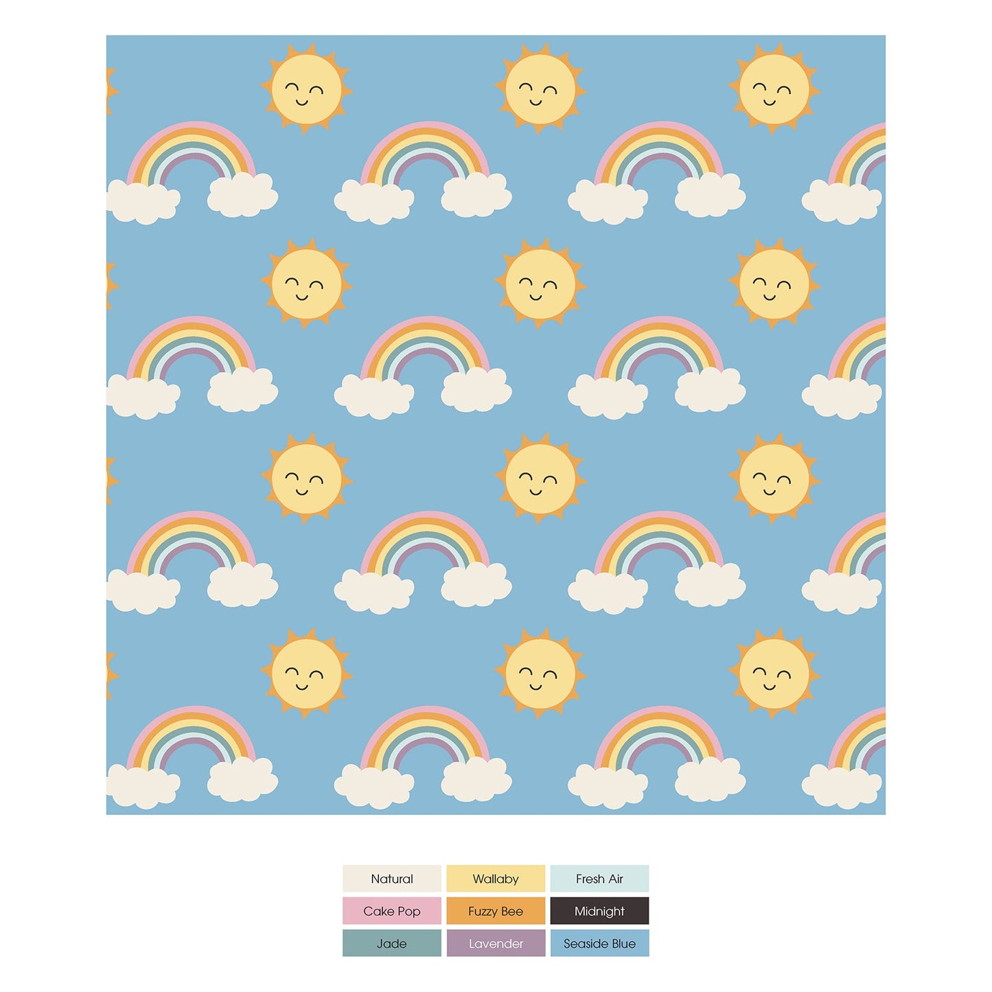 Print Bunny Romper in Sunshine and Rainbows