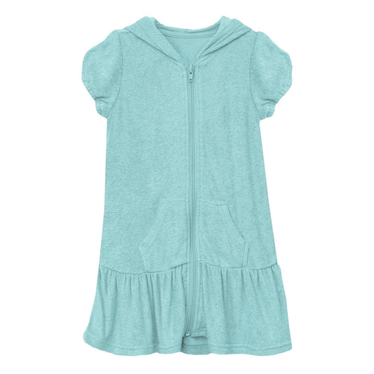 Terry Ruffle Swim Cover-Up in Summer Sky