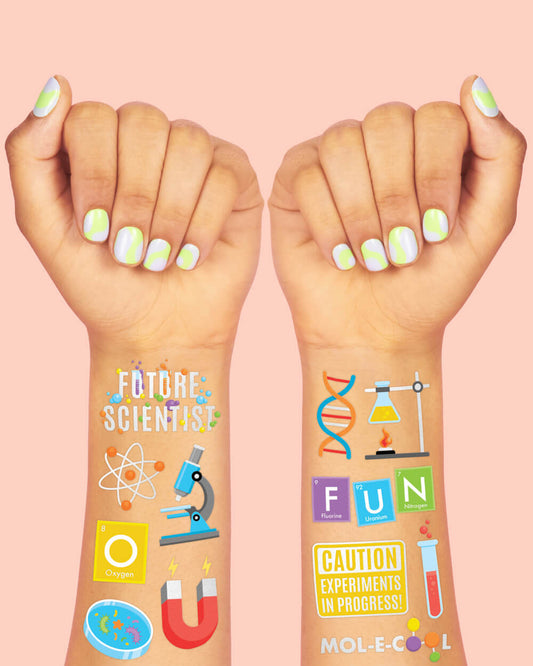 MOL-E-COOL Tats - 62 foil temporary science tattoos