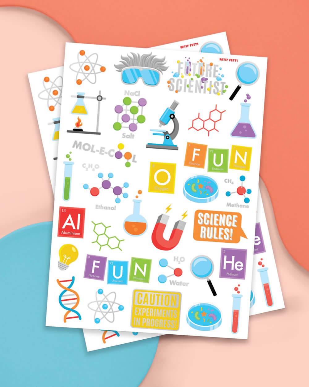 MOL-E-COOL Tats - 62 foil temporary science tattoos
