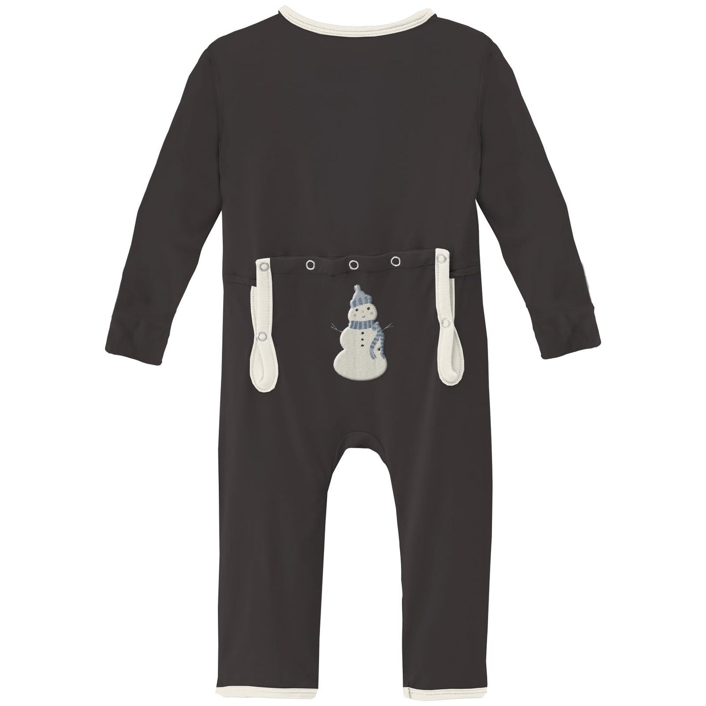 Applique Coverall with 2 Way Zipper in Midnight Snowman