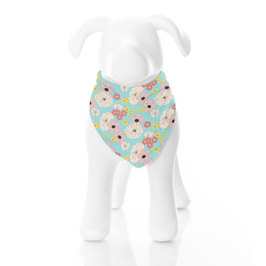 Print Dog Bandana in Summer Sky Flower Power