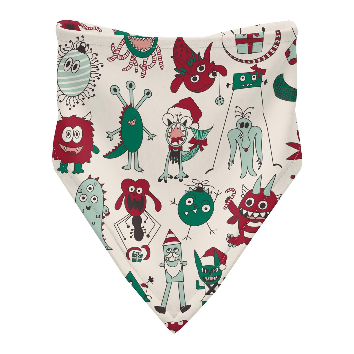 Print Bandana Bib in Merry Monsters