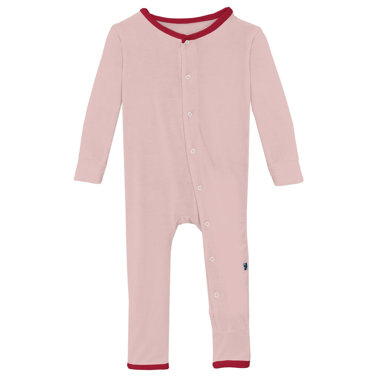 Applique Coverall with Snaps in Baby Rose Gnomes