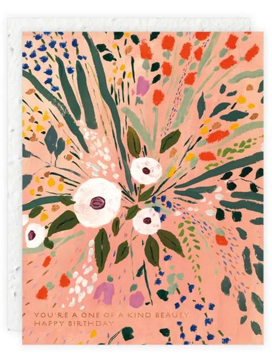 One of a Kind Beauty - Seeded Birthday Card