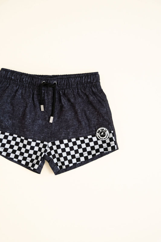 ACID WASH MIDNIGHT CHECK SWIMMIE