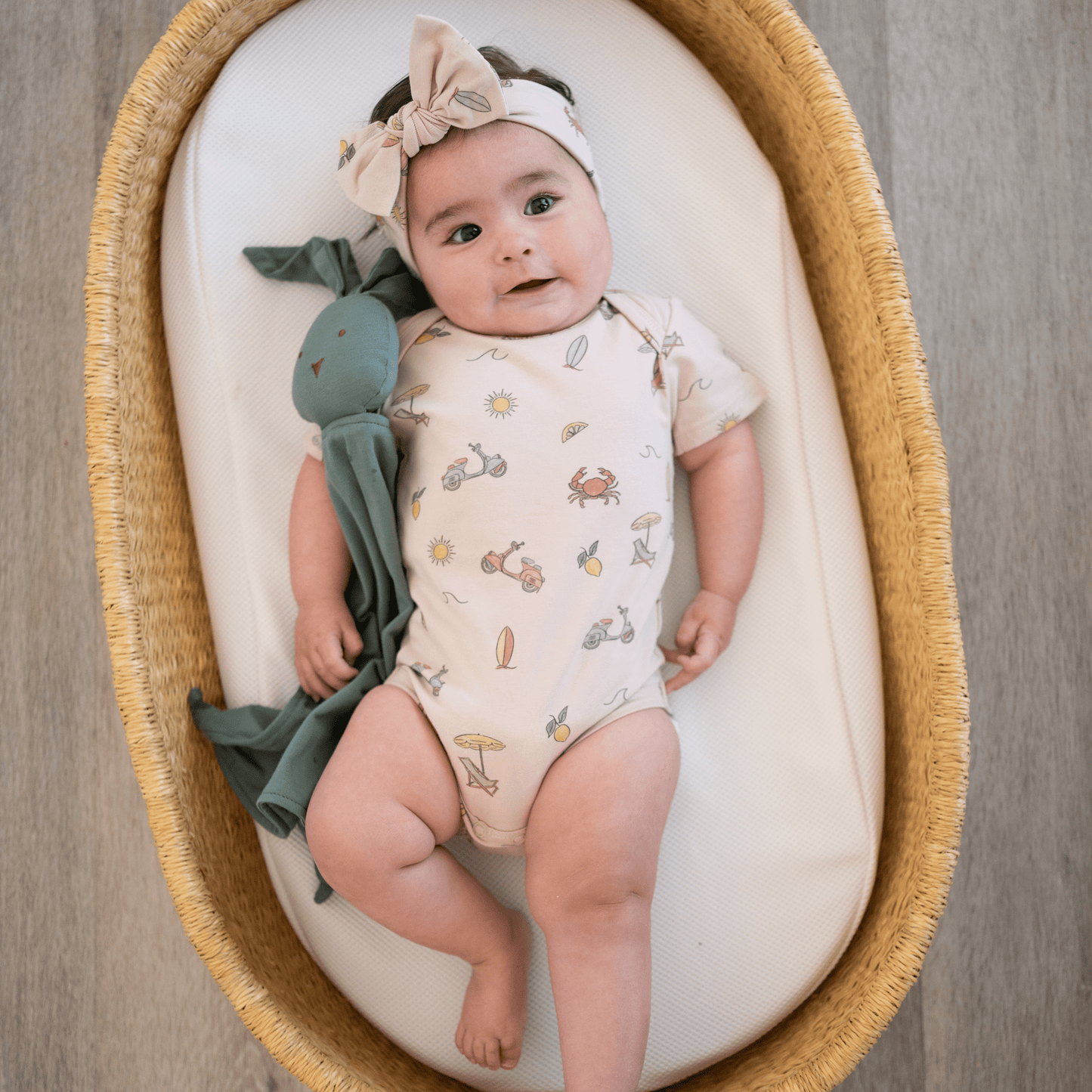 Organic Cotton Bunny Lovey – Basil Green