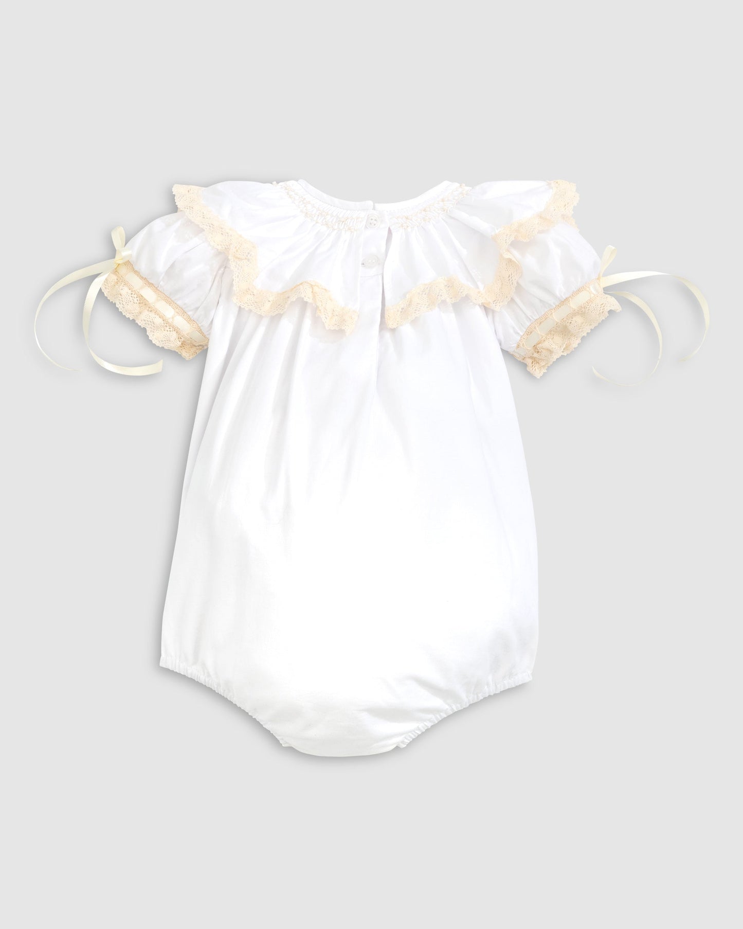 Lancaster Beaded Bishop Collar White Sleeved Girls' Heirloom Bubble