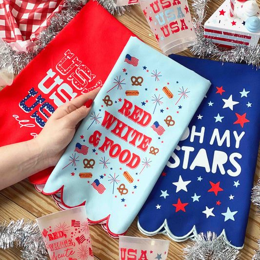 Red, White, & Food Patriotic Cotton Tea Towel