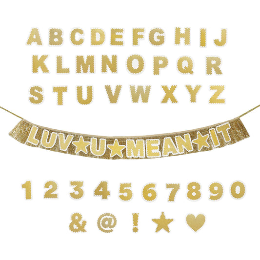 Customizable Gold Fringe Reusable Party Banner