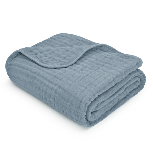 Baby Muslin Blanket in Pacific Blue