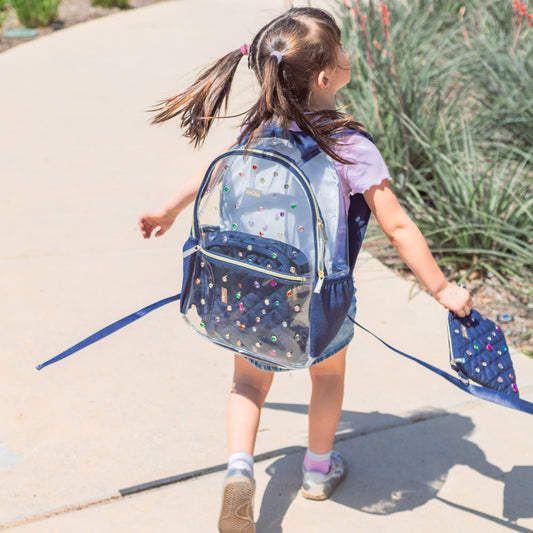 Denim and Gems Clear Backpack