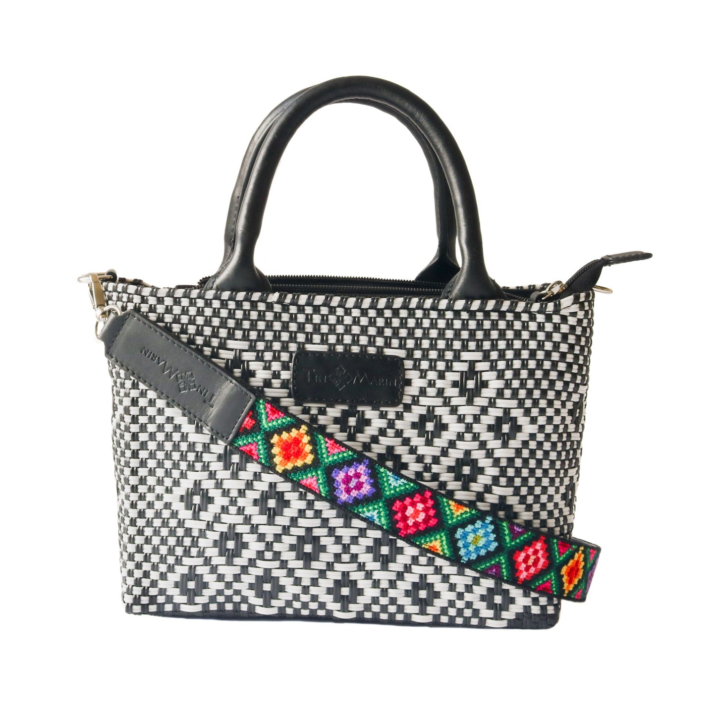 Panda Small Woven Crossbody Bag
