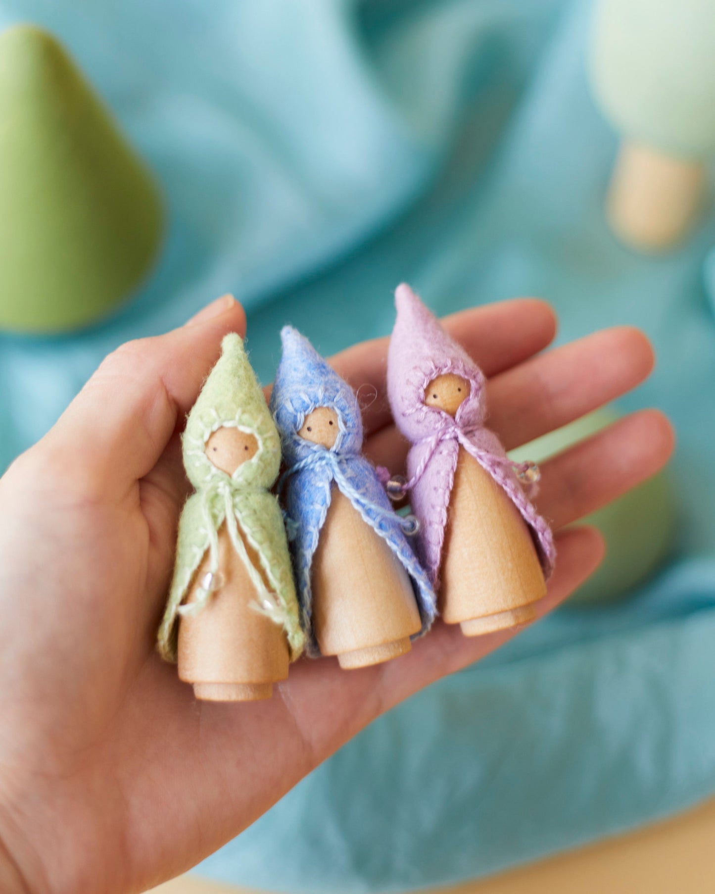 Mini Pastel Purple Wooden Gnome