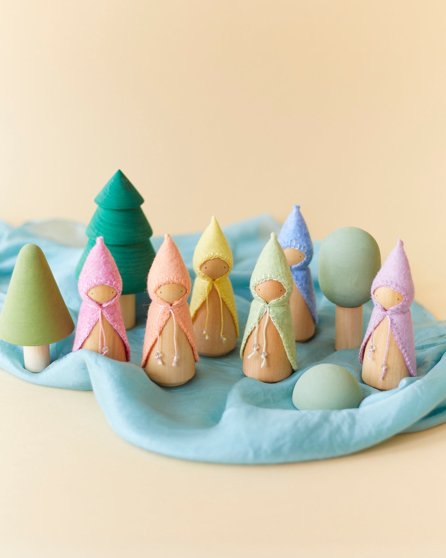 Pastel Pink Wooden Gnome