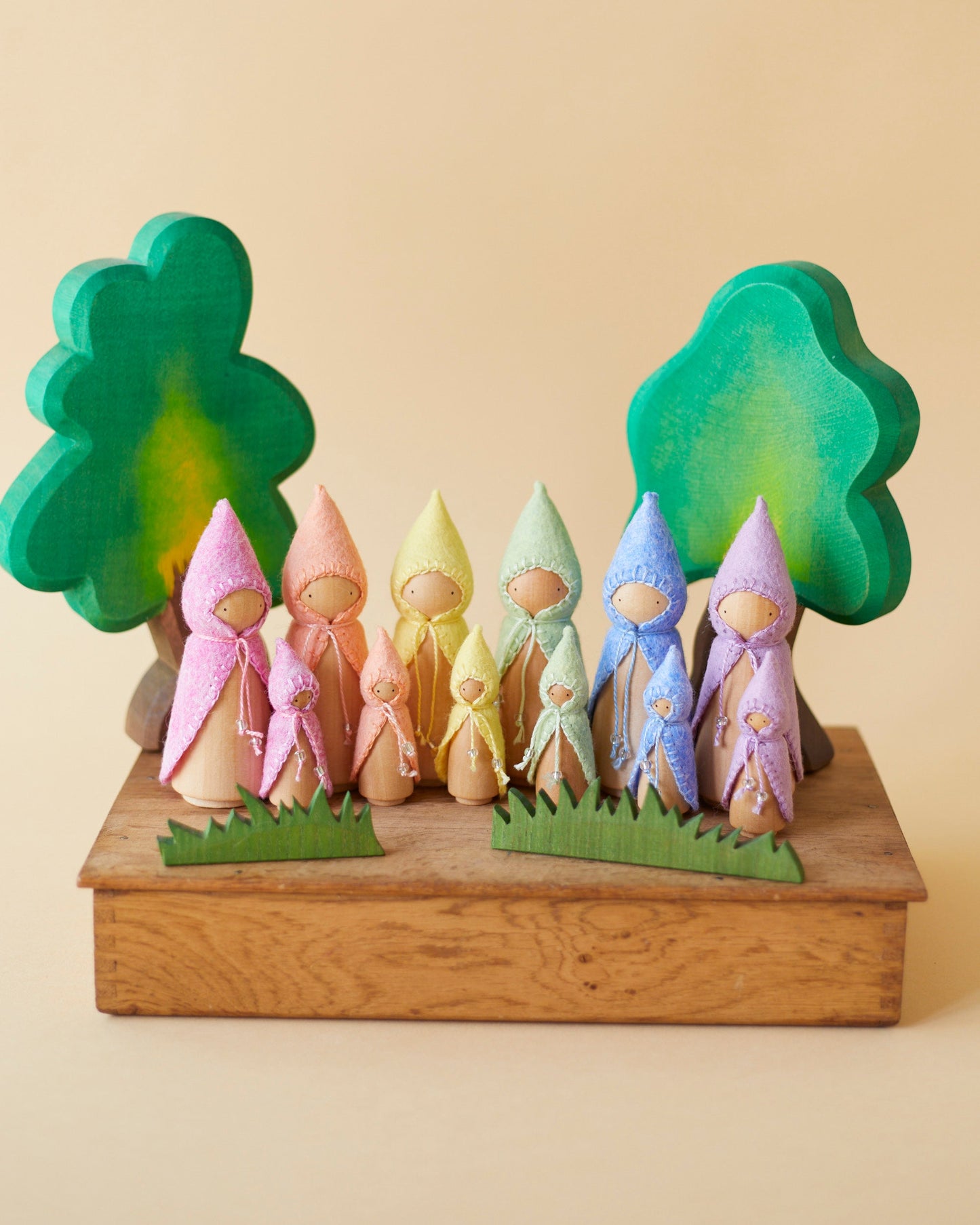 Mini Pastel Yellow Wooden Gnome