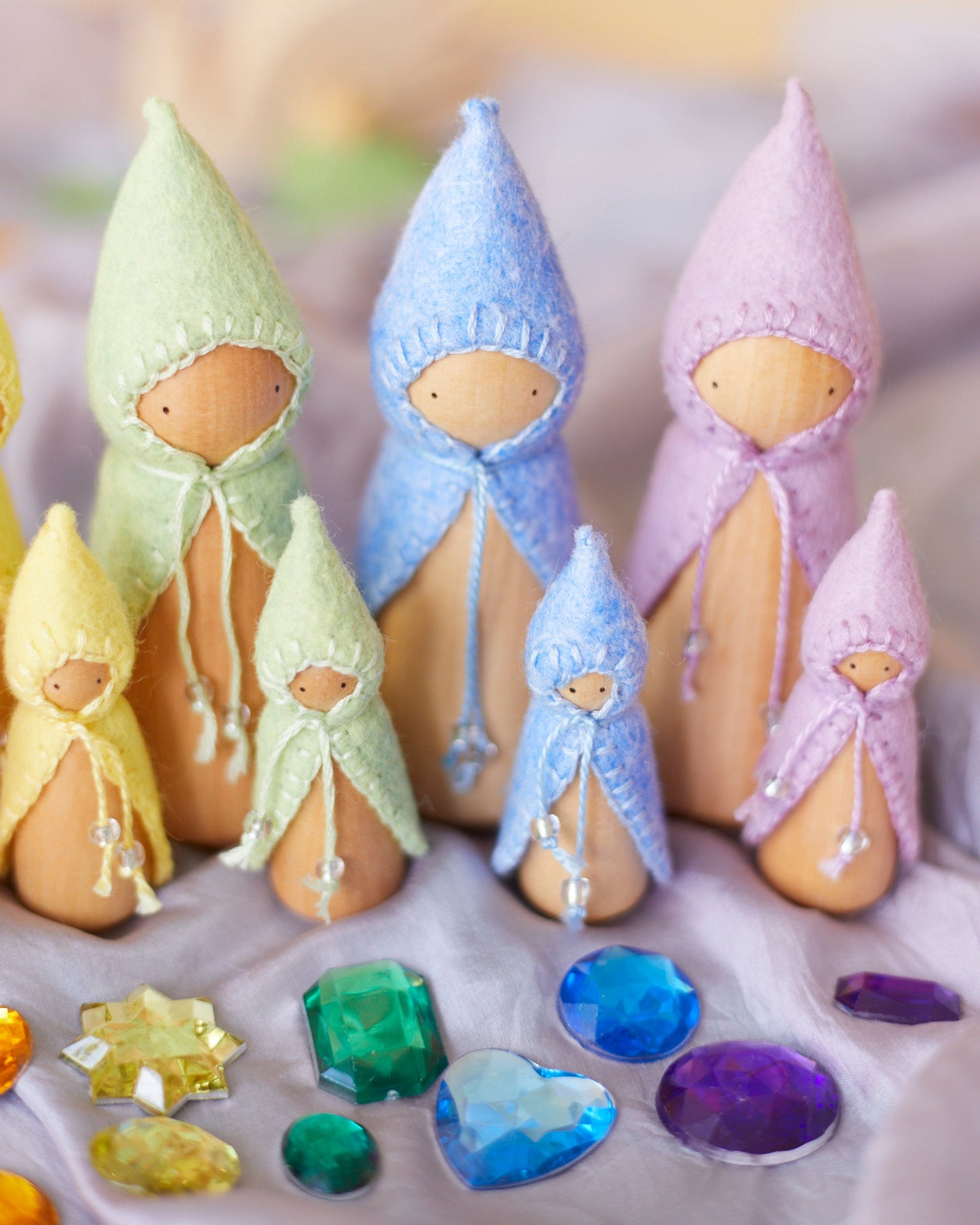 Mini Pastel Yellow Wooden Gnome