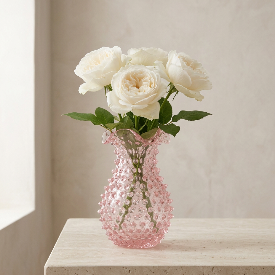 Hobnail Vase - Petal - Petal Pink