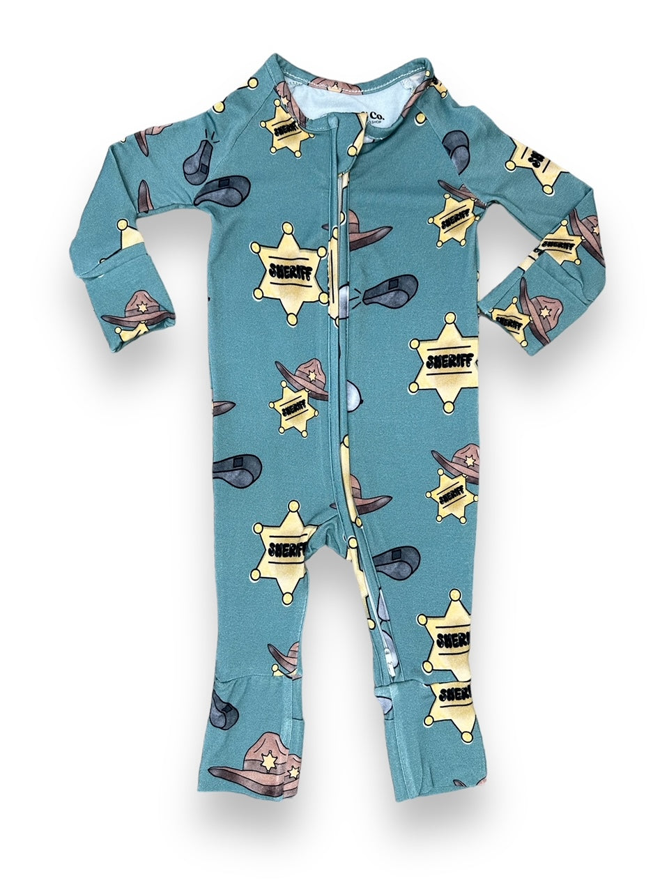 Bamboo Zipper Footie, Sheriff