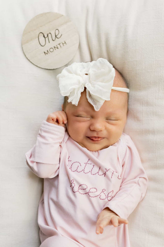 Skinny Mini Ruffled Headband- Off White