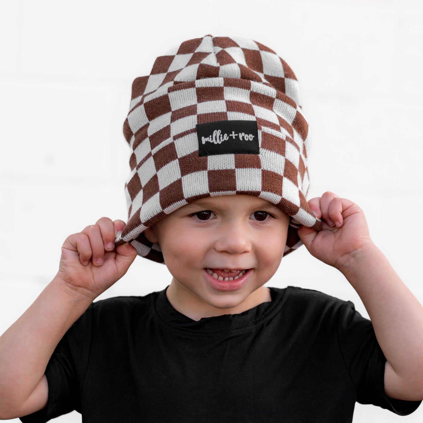 BAMBOO CUFF BEANIE- Sienna Check