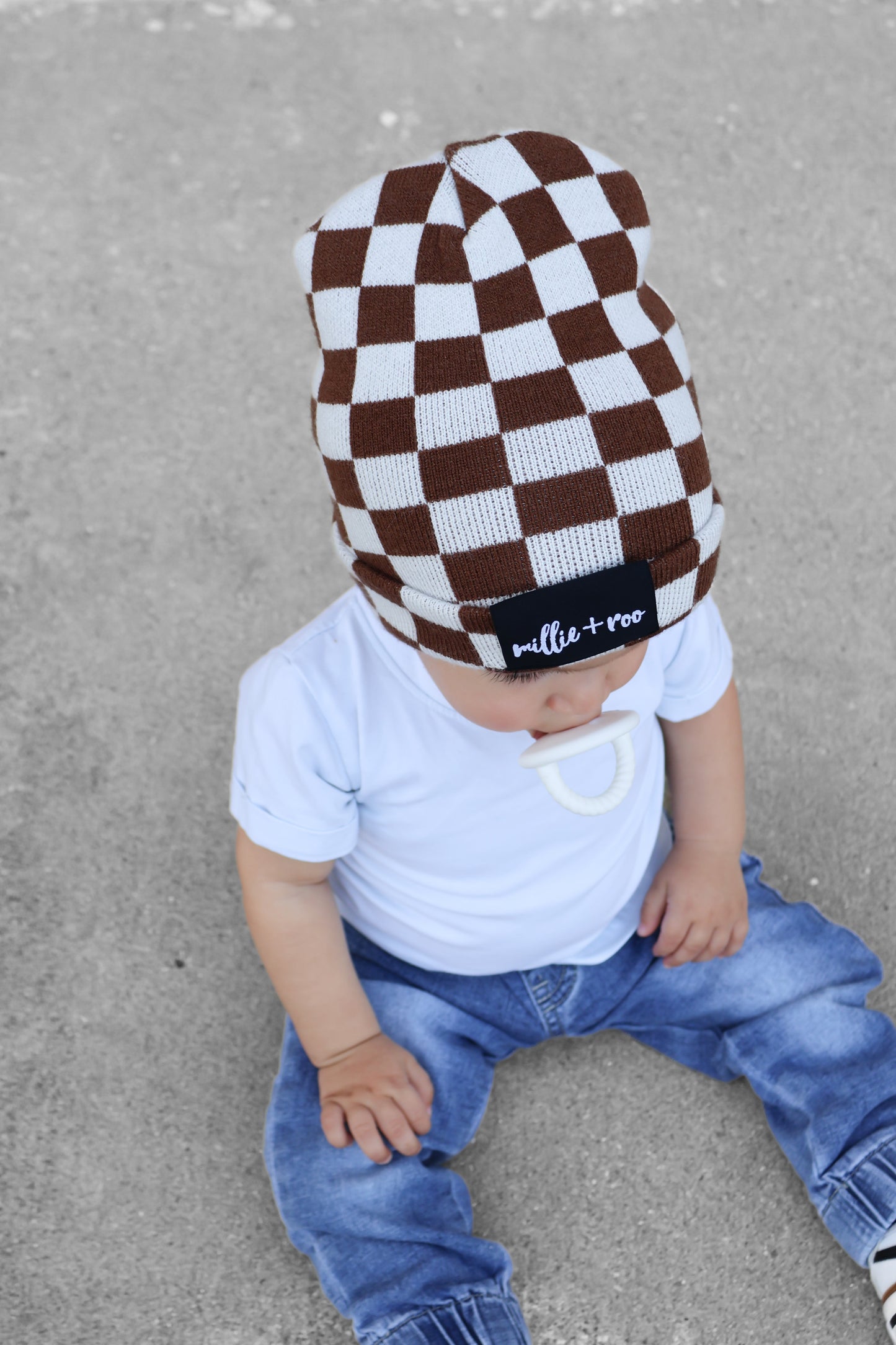 BAMBOO CUFF BEANIE- Sienna Check