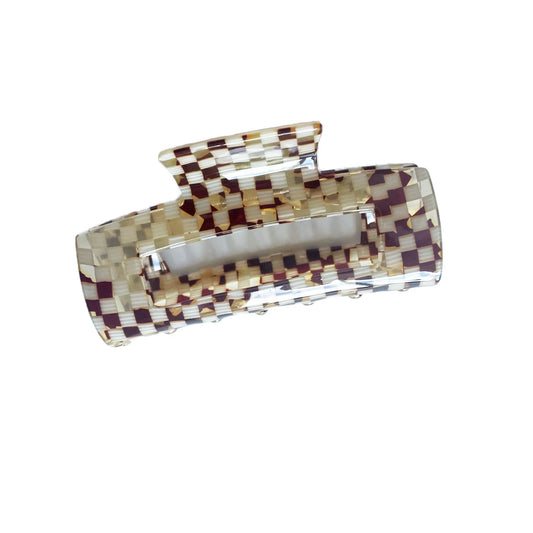 Tortoise Checkered Claw Clip