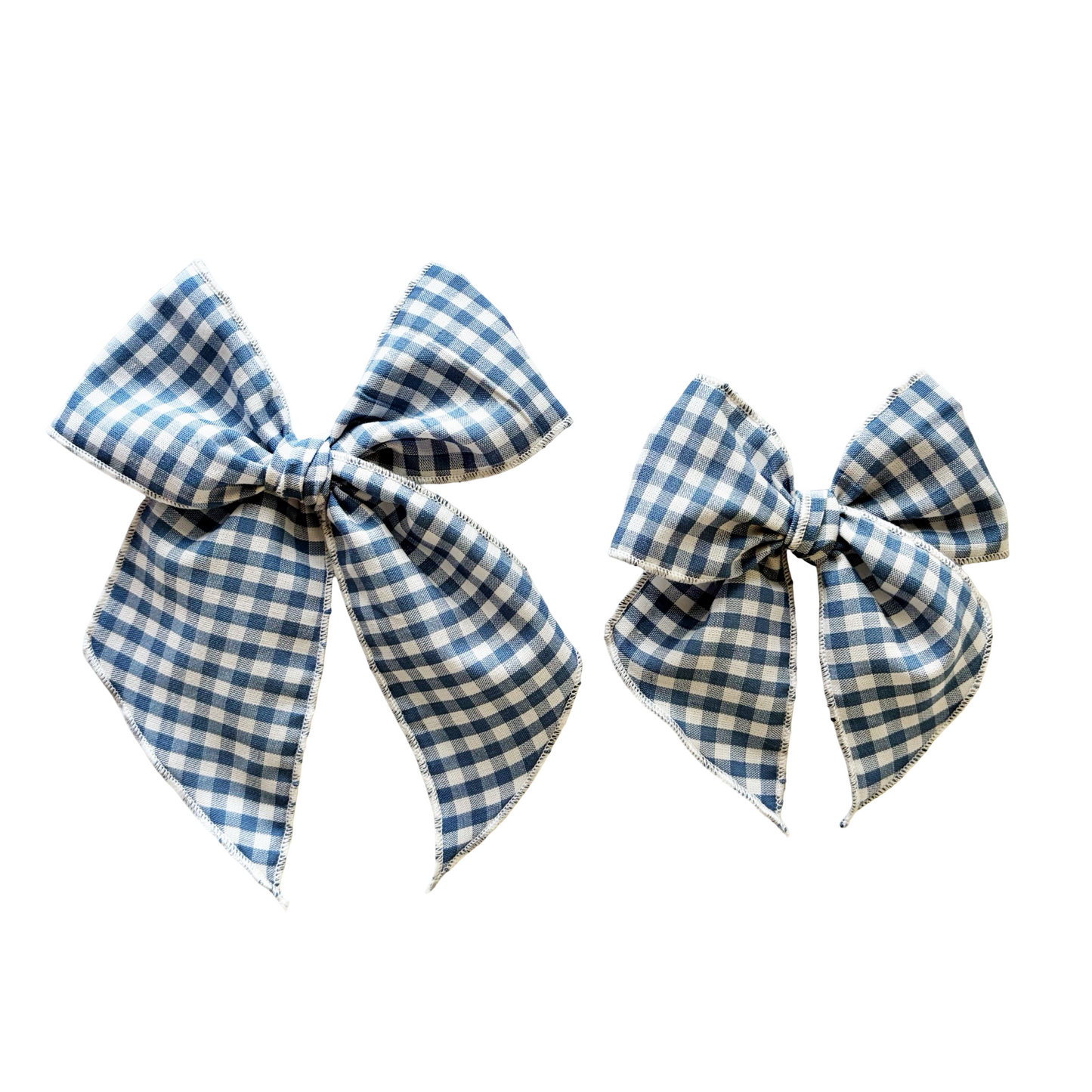 Blue Gingham Elle Bow