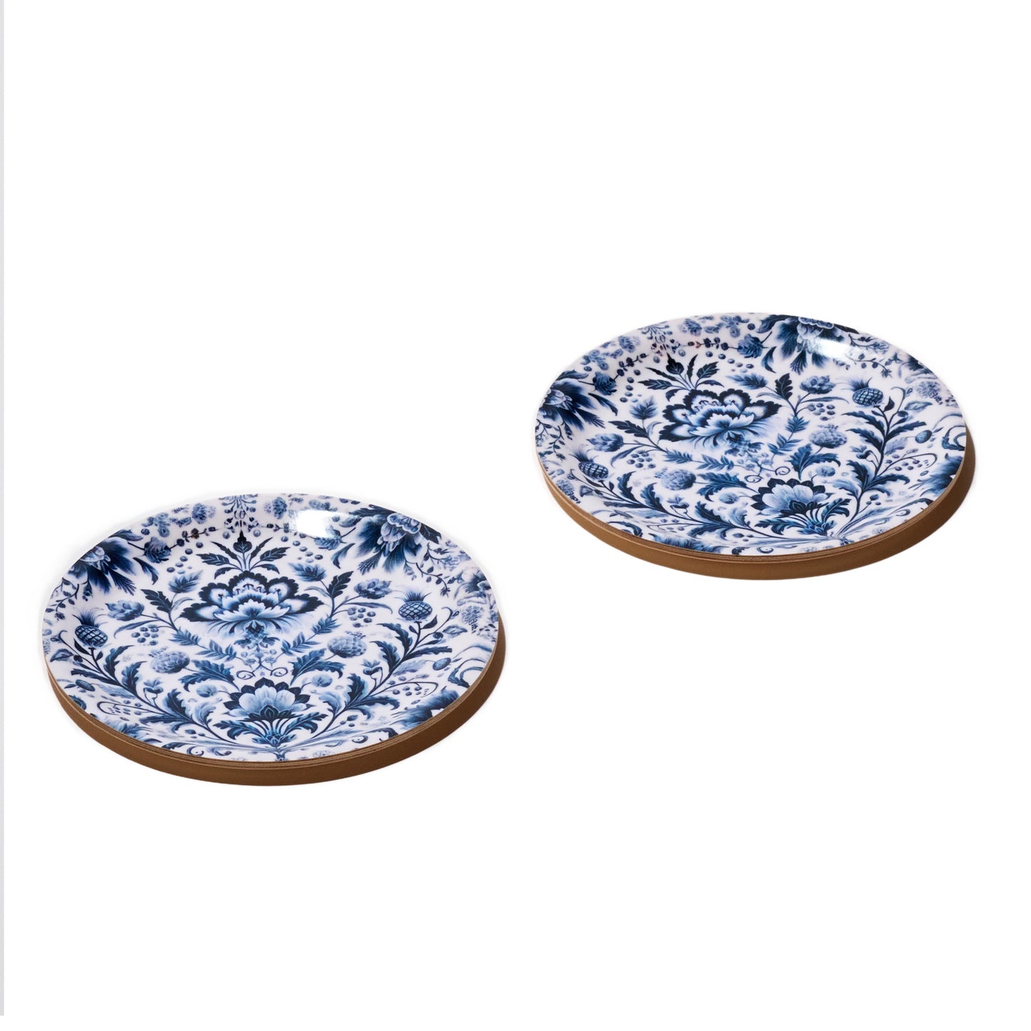 Pineapple China Mini Birchwood Tray Set of 2