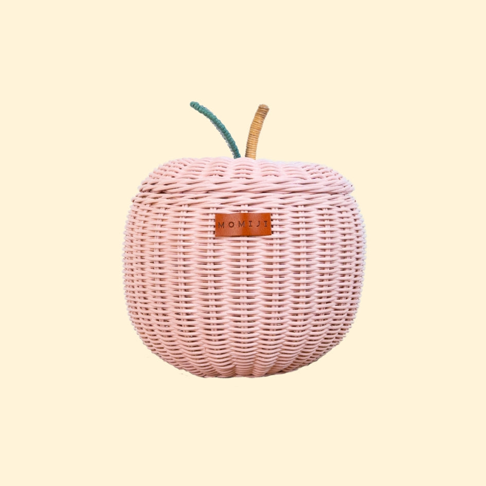 Apple Rattan Storage Basket Pink - Small