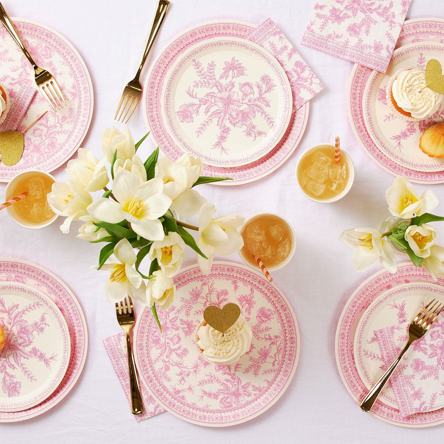 Pink Toile Cups (10 per pack)