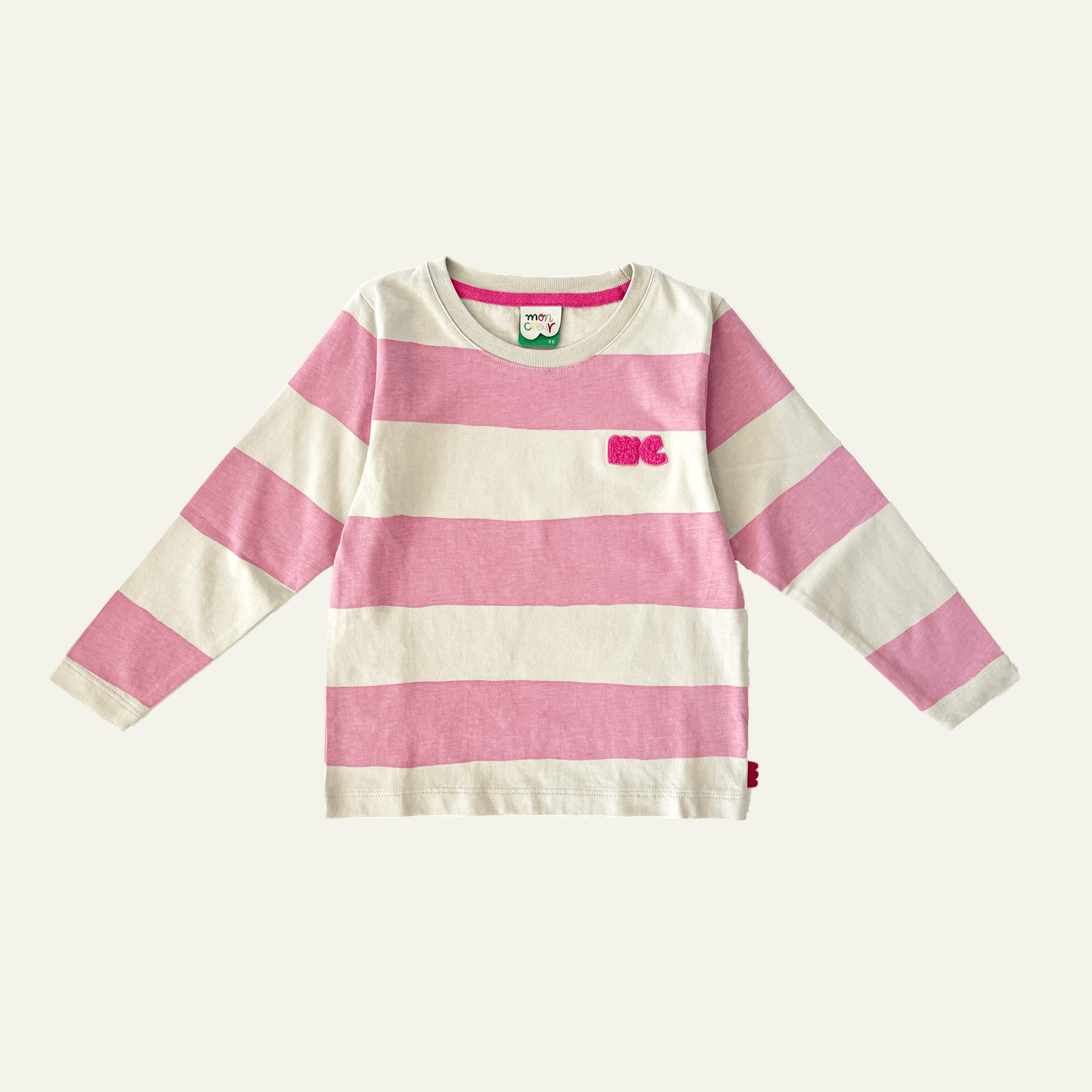 Recycled Cotton Pink Rugby Stripe T-Shirt