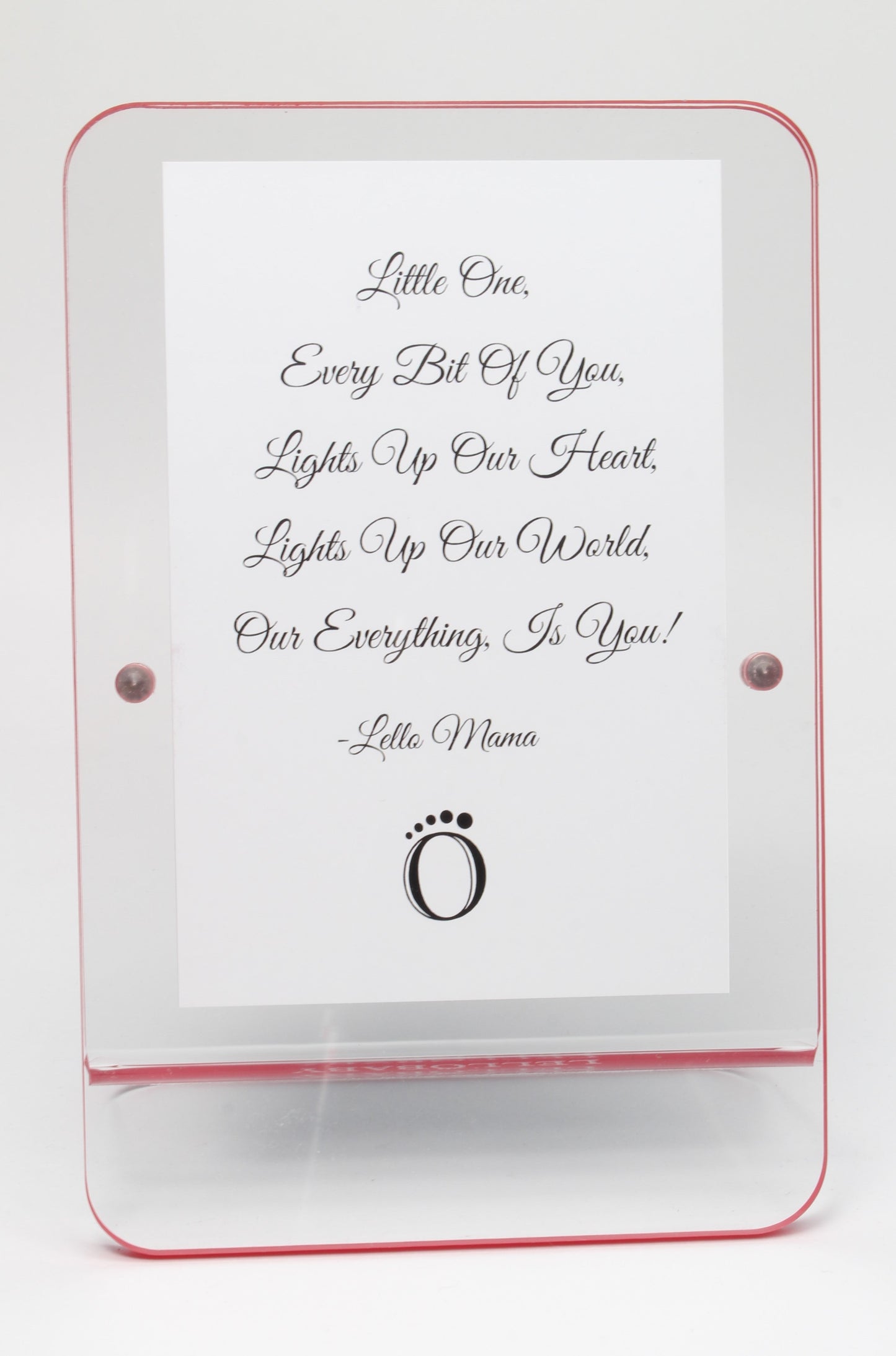 LELLOBABY™ - Acrylic Picture Frame Pink Border (For 4" x 6" Vertical Photos)
