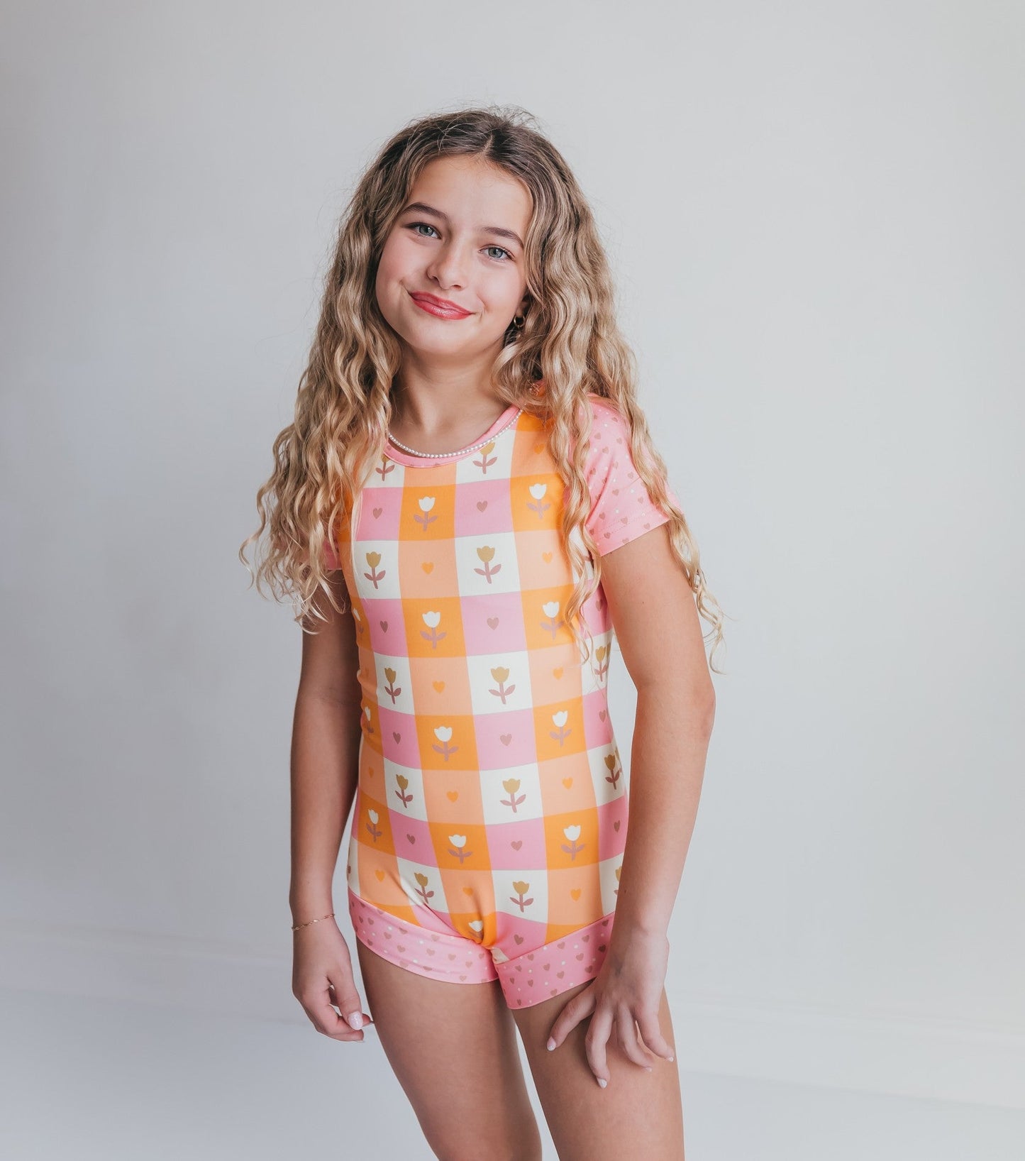 Pink Hearts Shortie Leotard