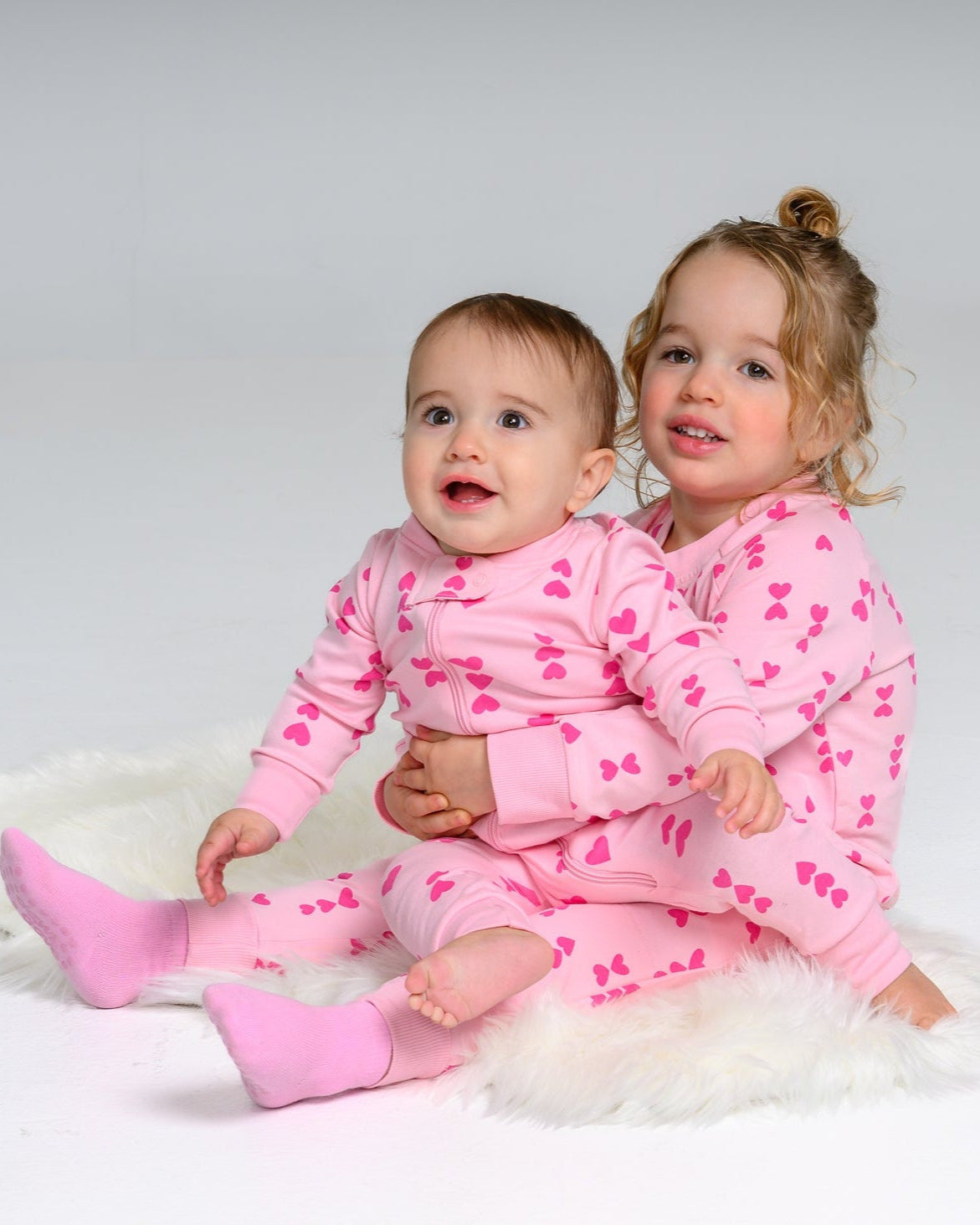 Pink-on-Pink Hearts Zip Romper
