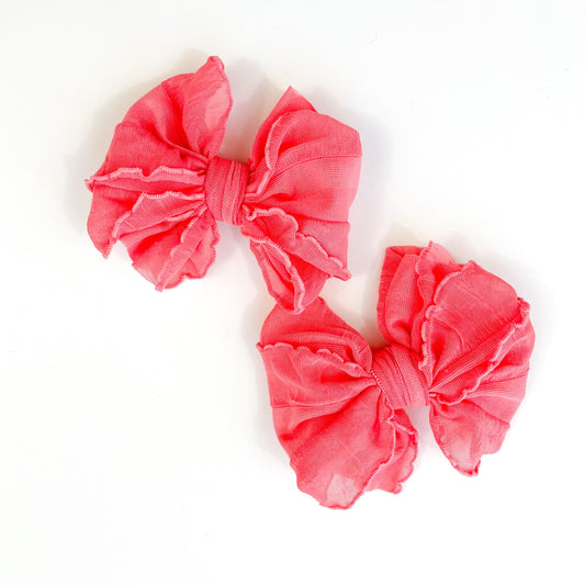 Pink Grapefruit Ruffle Clip