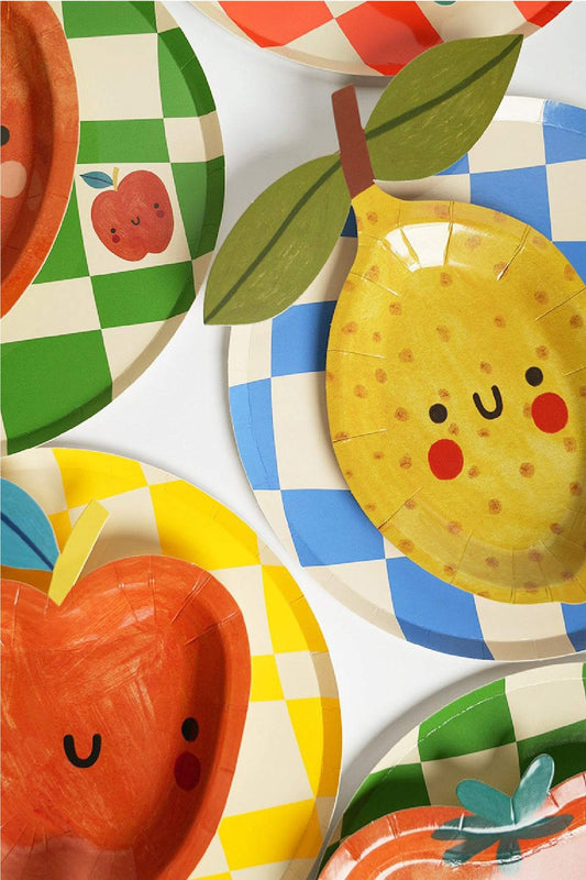 Little Chef Checkered Paper Plates (x 12)