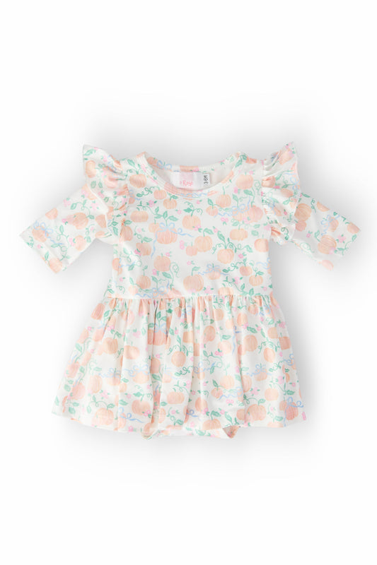 Pretty Pumpkins Twirl Flutter Bodysuit