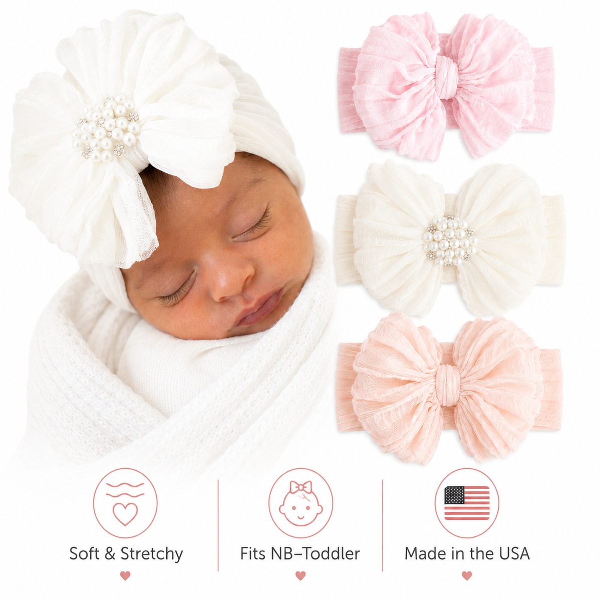 Pretty in Pearls Headband 3 pack set
