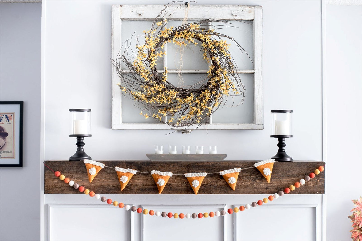Pumpkin Spice Ball Felt Garland